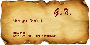 Gönye Noémi névjegykártya